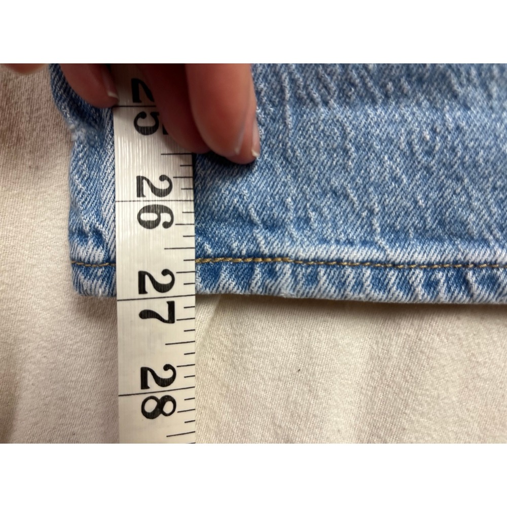 Levi's Premium 70s High Slim Straight Jeans Light Wash Blue Denim Size 28 - Picture 7 of 10
